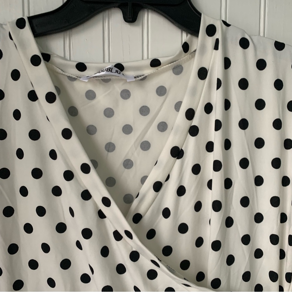 DOUBL JU (M) Polka Dot Maxi Dress - Black and White - Picture 4 of 6